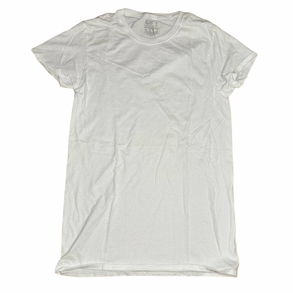 Fruit of the Loom Cotton White Short Sleeve Casual Tee Shirt Size Small